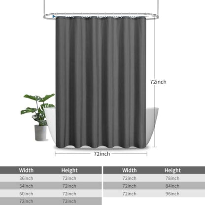 2-in-1 Waterproof Fabric Shower Curtain,No Separate Liner Needed,Linen Textured,Effortless Cleaning & Washable Bathroom Shower Curtain Set with 12 Plastic Hooks,72"x72",Charcoal Grey - color: Charcoal Grey, size: 72"W x 72"L (Pack of 1)