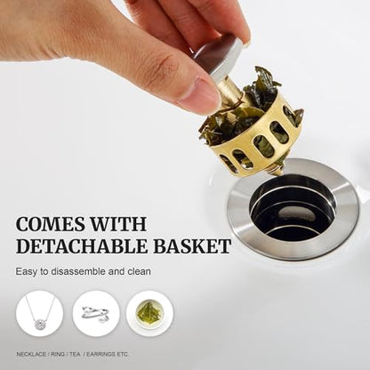 Pop up Sink Drain Stopper for Bathroom Vessel Vanity Sink Art Basin Brushed Nickel, Small Cap with Overflow, Metal Pop up Drain Strainer with Detachable Basket Stopper (Pack of 2) - color: Brushed Nickel, size: With Overflow (Pack of 2)