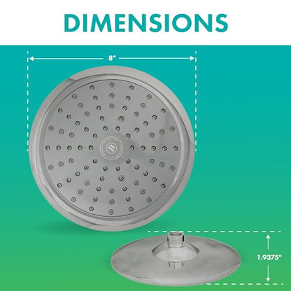 Niagara Conservation N9520BN Rainfall Spa 1-Spray with 2 GPM 8-in. Wall Mount Adjustable Fixed Shower Head in Brushed Nickel, 1-Pack | Bathroom Shower Head Sprayer with Pressure Compensation - color: Brushed Nickel, size: 2 GPM