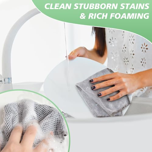 Dish Cloth for Washing Dishes Kitchen Washcloth Cleaning Cloth | 12x12inch 20pack Kitchen Towels Rags, Microfiber Cleaning Cloths, Wash Cloths with Poly Scour Side, Wholesale, Grey - color: Grey, size: 12inchx12inch 20pack