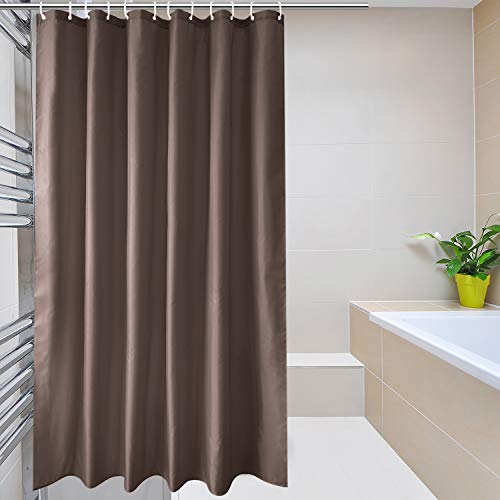 EurCross Brown Shower Curtain Liner Fabric 72 x 72 Inch, Hotel Luxury Washable Cloth Shower Curtain Bathroom,Taupe - color: Chocolate, size: 72"W x 72"L (Pack of 1)