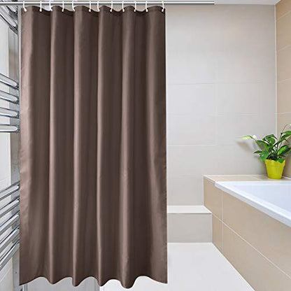 EurCross Brown Shower Curtain Liner Fabric 72 x 72 Inch, Hotel Luxury Washable Cloth Shower Curtain Bathroom,Taupe - color: Chocolate, size: 72"W x 72"L (Pack of 1)