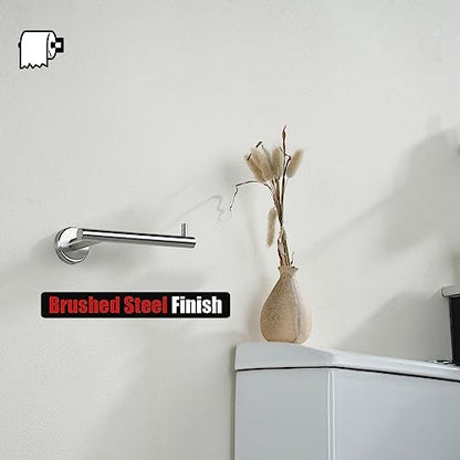 JQK Toilet Paper Holder, 5 Inch 304 Stainless Steel Tissue Paper Dispenser, Brushed Nickel Wall Mount 2 Pack, TPH100-BN-P2 - color: Brushed, size: Bar(2 Pack)