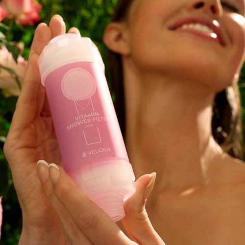 Vitamin C Shower Filter and Water Softener for Hard Water - Aromatherapy Shower Head Attachment - Universal Fit, Easy to Install - Reduces Dry Itchy Skin and Nourish Hair - Rose-Scented - style: Rose