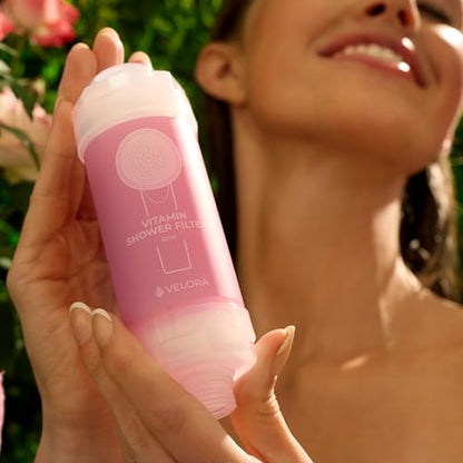 Vitamin C Shower Filter and Water Softener for Hard Water - Aromatherapy Shower Head Attachment - Universal Fit, Easy to Install - Reduces Dry Itchy Skin and Nourish Hair - Rose-Scented - style: Rose