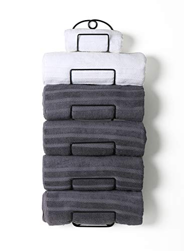 Towel Racks for Bathroom Wall Mounted Metal Wine Rack Towel Shelf Towel Holder for Bath Black - color: Black