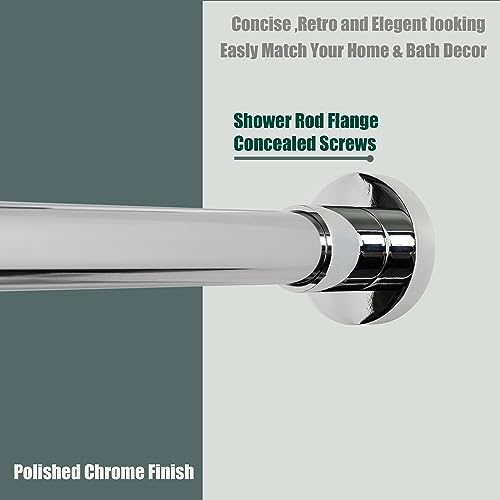 Heavy Duty Shower Rod, Adjustable Shower Curtain Rod, Expandable 47-84 Inch, Permanent Mount Shower Rod, Never Rust Stainless Steel For Window Curtain and Closet, Chrome Plated - color: CHROME PLATED