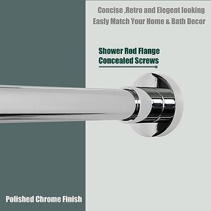 Heavy Duty Shower Rod, Adjustable Shower Curtain Rod, Expandable 47-84 Inch, Permanent Mount Shower Rod, Never Rust Stainless Steel For Window Curtain and Closet, Chrome Plated - color: CHROME PLATED