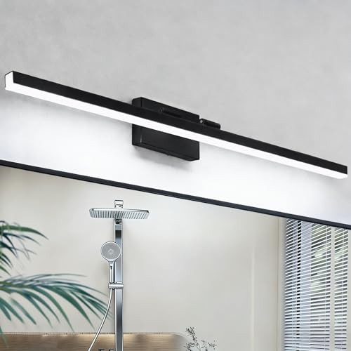 IZORRO Modern Bathroom Vanity Light 48 inch, Rotatable, 36W Dimmable Led Bathroom Light Fixture Over Mirror, Black Vanity Light Bar (Cool White 6000K) - color: Black-6000K, size: 48 inch
