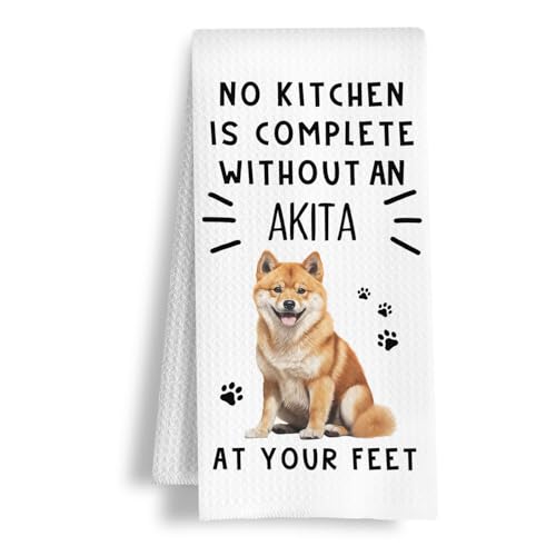 Funny Akita Hand Towels for Kitchen Home Bathroom Decor, A Kitchen is Not Complete Without an Akita Dish Towel, Dog Lovers Gift, 16×24 Inch - color: Akita-kitchen