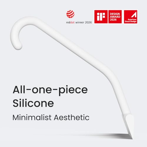 JustHang Shower Squeegee with Built-in Hook, 10-Inch White | Award-Winning Design, All-One-Piece Soft-Touch Silicone, for Glass Door, Bathroom, Window, Mirror, Tile Wall, Car - color: Classic White