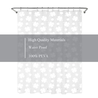 Clover Shower Curtain Liner 72 x 72, Plastic Waterproof 4G Lightweight Shower Liner for Bathroom, with Grommets Holes and 3 Heavy Duty Magnetic Weights - color: Clover