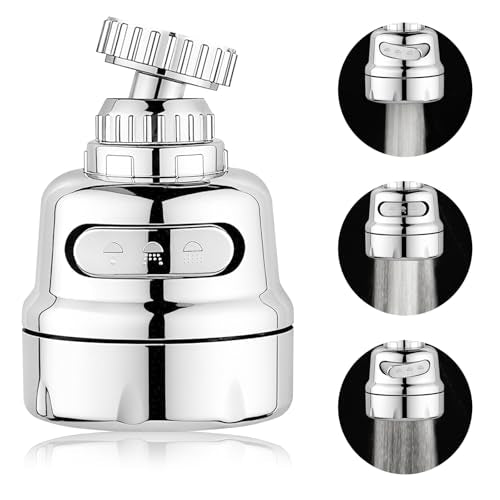 Faucet Extender 1pc Sink Aerator Rotatable Kitchen Faucet Head Replacement Pndbnq Faucet Sprayer Attachment Universal Faucet Nozzle Filter Adapter with Adjustable 3 Modes for Cold and Hot Water Output