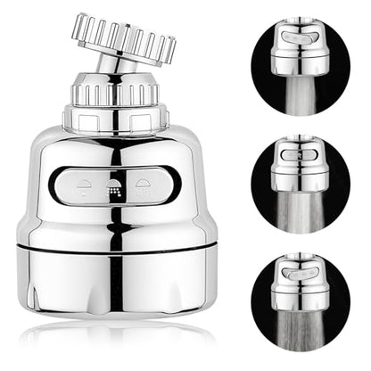 Faucet Extender 1pc Sink Aerator Rotatable Kitchen Faucet Head Replacement Pndbnq Faucet Sprayer Attachment Universal Faucet Nozzle Filter Adapter with Adjustable 3 Modes for Cold and Hot Water Output