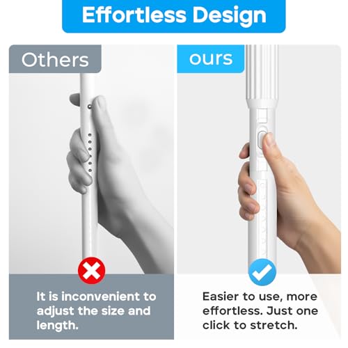 Tension Curtain Rod，40-126.5IN(3.33-10.54Ft) 2PCS One-Click Fast Extension Rod Easy to Install White Long Outdoor Curtain Rods No Drilling Never Rust - color: White, size: 40-126.5 inch 2pcs