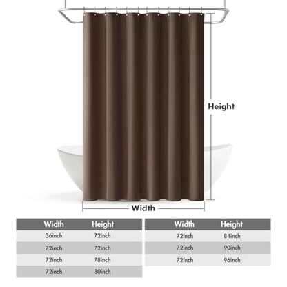 MIULEE Linen Fabric Shower Curtain Brown W72*L72 12 Metal Hooks | Washable, Modern, Heavy Duty, Shower Curtain Set, Waterproof Thick Cloth Shower Curtains, Bathroom Bathtub - color: Brown, size: 72"W x 72"L (Pack of 1)