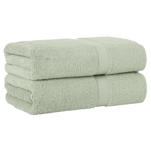 Supreme Terry 2-Piece Bath Towel Set, Hotel & Spa Quality, Plush and Absorbent 100% Turkish Cotton Towels, Quick Dry-Green - color: Green, size: Bath Towel Set