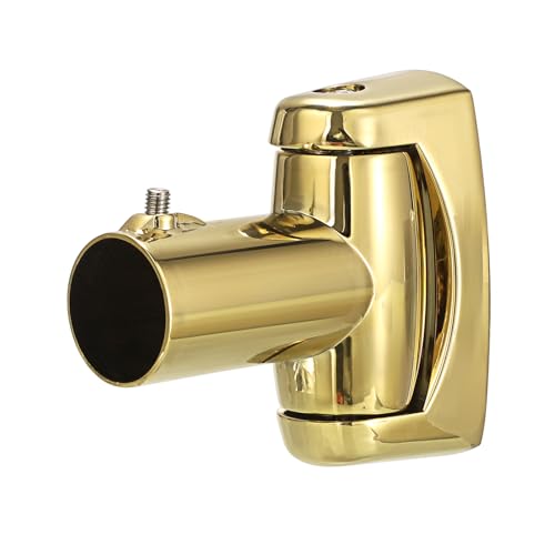 KoKone Shower Curtain Rod Bracket Set of 2 Adjustable 180° Rotation Bracket | for Curved Shower Curtain Rod Sturdy Zinc Alloy Wall Mounted Curtain Rod Holder for Bathroom, Wardrobe, Kitchen, Gold