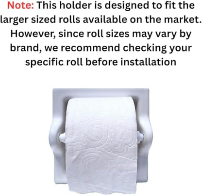 Recessed Ceramic Toilet Paper Holder Wall Mount Niche Bathroom Tissue Roll (Parchment Glossy, Extended – 7" x 7") - color: Parchment Glossy, size: Extended – 7" x 7"