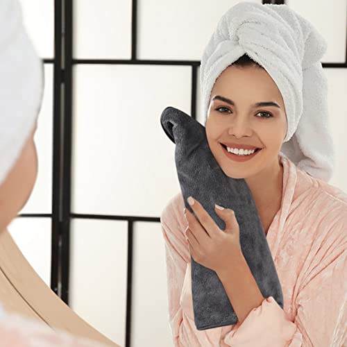 Microfiber Hand Towels for Bathroom, 16 x 31 Inch, Grey, 3Pack | Ultra Soft, Makeup Remover Cloth, Face Cleansing Towel - color: Dgreyx3