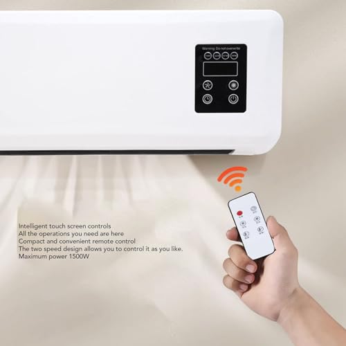Electric Wall Heater, 1500W ABS Wall Mounted Space Heater Fast Heating Machine with Towel Drying Rack Highly Efficient Blows Nature and Hot Air Fan for Bedroom Bathroom