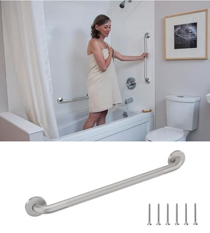 HEALTHCRAFT Easy Mount Grab Bar 32", ADA Stainless Rail - Knurled Stainless | Concealed screws, clean install, compatible with Easy Mount Anchor - color: Knurled Stainless Steel, size: 32" Inch