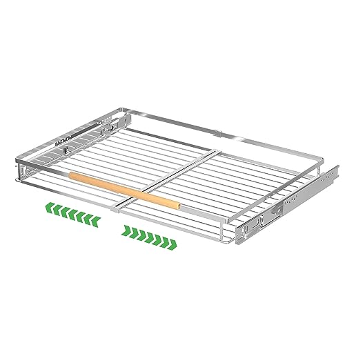 Expandable Pull Out Drawer Cabinet Organizers, Heavy Duty Slide Out Storage Shelf for Home Kitchen Pantry Cupboard Pots Pans, Adjustable Width from 23.2"~39.9", Stainless Steel 1 Pack - color: 1 Pack, size: X-Large (23.2"~39.9") W x 22.3" D