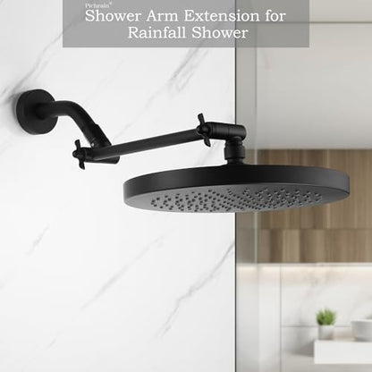 Shower Extension Arm for Rain Showerheads, Angle & Height Adjustable, Universal Connector, Easy to Install - Matte Black, 10 Inch - color: MTB, style: 10 Inch
