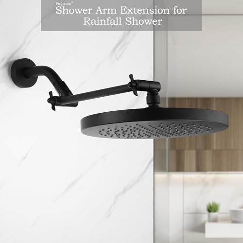 Shower Extension Arm for Rain Showerheads, Angle & Height Adjustable, Universal Connector, Easy to Install - Matte Black, 10 Inch - color: MTB, style: 10 Inch