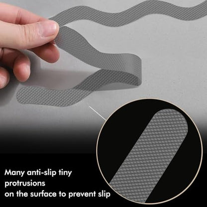 24 PCS Anti Slip Shower Stickers, Safety Bathtub Non Slip Strips, Adhesive Decals Anti Skid Tape with Scraper for Tub, Shower, Floor, Stairs, Steps - color: Gray