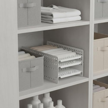 Telescopic Shelf Organizer, Adjustable Stainless Steel Cabinet Divider for Under Sink, Kitchen, Bathroom, and Closet Storage - size: 9.84 x 4.72 x 0.79 in