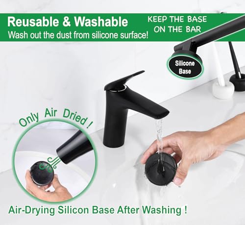 Upgrade 17.7inch Black Shower Slide Bar w/ Vacuum Suction Cup,Reusable & Removable Handheld Shower Head 360°Adjust,Hassle-Free Install for Bathroom Wall Mount,Stainless Steel,No-Drill Renter Friendly - color: Matte Black