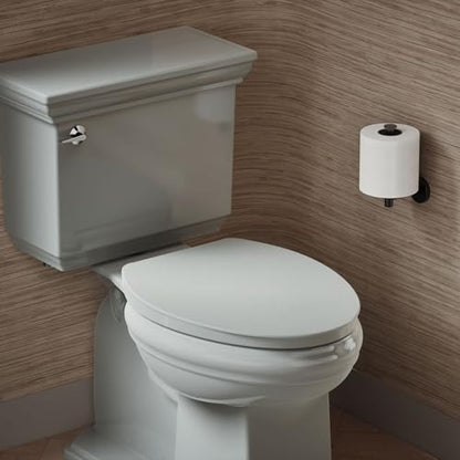 KOHLER K-26801-95 Impro ReadyLatch Quiet Close Elongated Toilet Seat, Grip-Tight Bumpers, New Home Essentials, Slam Prevention, Ice Grey - color: Ice Gray, size: Elongated