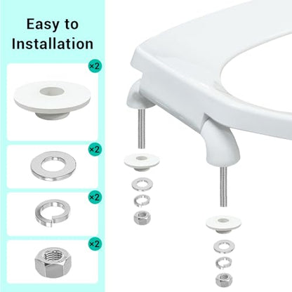 Heavy Duty Commercial Open Front Toilet Seat, Elongated 18.5-Inch, 1PACK | Public Toilet Seat for Hospital, Hotel, School, Church, PP Material, Fits Most Toilet Bowl Seat, White
