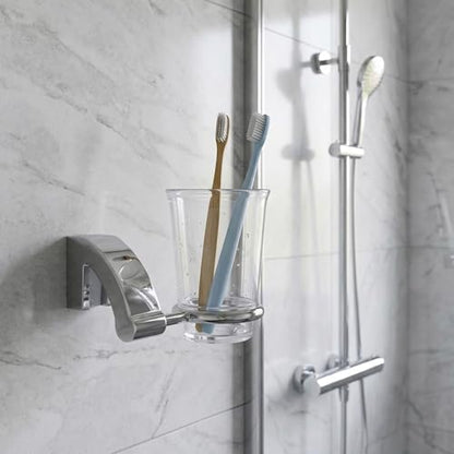 ECKOREA® Polished Chrome Tumbler Holder ECK-260C, Tumbler Included, Durable Zinc Alloy, Wall-Mounted, Screw-in - size: ECK-260C