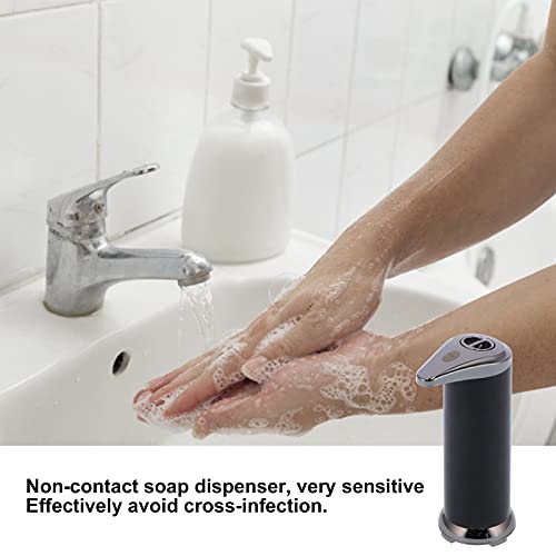 250ml Soap Dispenser, Automatic Soap Dispenser Touchless Touchless Hand Soap Dispenser for Home Bathroom Kitchen School Hotel (Black) - color: Black