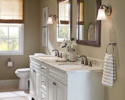 Pfister Pasadena 8 inch Widespread 3 Hole Bathroom Sink Faucet with 2 Handles, Brushed Nickel Finish, Push & Seal Drain, Water-Efficient WaterSense Certified LF049PDKK - color: Brushed Nickel