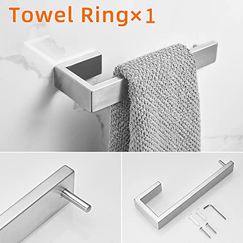 Fapully 5 Piece Bathroom Hardware Set Stainless Steel Bathroom Accessories | Brushed Nickel | SUS304 Stainless Steel | Wall Mounted - color: Brushed Nickel, style: 5 Piece