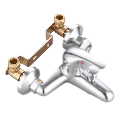 Concealed Shower Faucet Wall Bracket Positioner Connector 15mmx1/2'' | for Exposed Thermostatic Bath Shower Mixer Tap,Wall-Mounted Fitting Fixing Plate, Copper