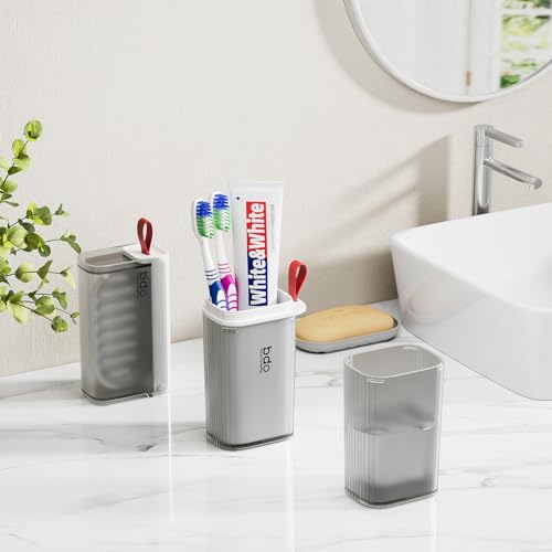 Bar Travel Soap Case Container, Portable Toothbrush Case Holder, Clear Gray | Dish Soap, drainage, leakproof, 7.88 in, Traveling Toothpaste Tooth Brush Holder, Cover, Trip, Camping - color: Gray White