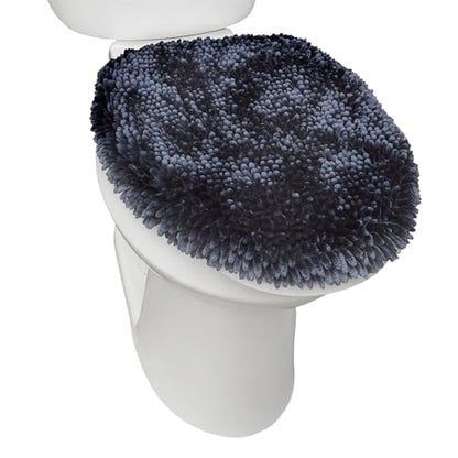 Town & Country Basics Chenille Toilet Lid Cover, Plush Soft Washable, Blue - color: Blue
