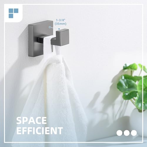 Angle Simple Bathroom Towel Hook, Coat Robe Hook for Wall, Gunmetal Gray | Heavy Duty SUS304 Stainless Steel, Shower Kitchen Entryway Hand Towel Holder, Screw Wall Mount - color: Gunmetal Gray, size: 1 Pack