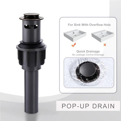 Bathroom Sink Faucet Oil Rubbed Bronze, 4 Inch Centerset Bathroom Faucet | ALEASHA 2 Handles Vanity Faucet with Pop Up Drain Stopper, RV Lavatory Vanity Faucets with Aesthetic Appeal - color: Oil Rubbed Bronze