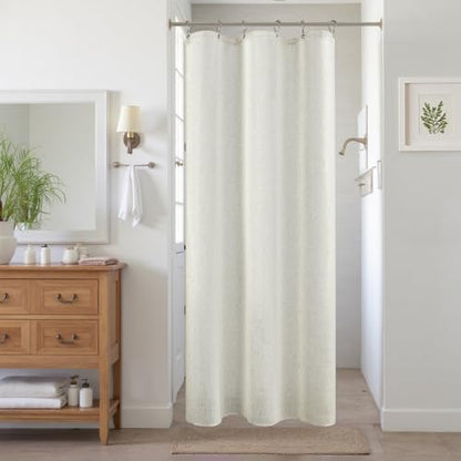 KOUFALL Small Stall Shower Curtain 36x72 Inch,Waterproof Linen Fabric Natural Boho Farmhouse Rustic RV Narrow Size Half Shower Curtains for Bathroom Set with Hooks 36 x72 in - color: Natural, size: 36"W x 72"L (Pack of 1)