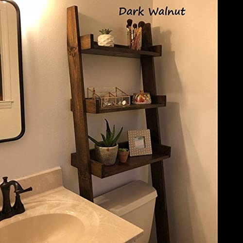 Over-the-Toilet Ladder Shelf - Space-Saving Bathroom Storage Solution (Natural)