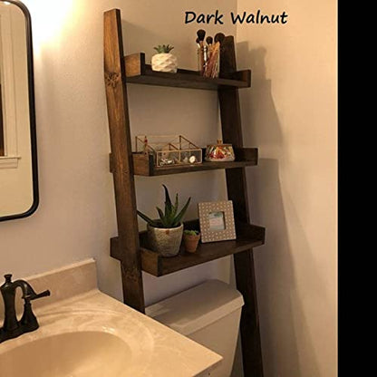 Over-the-Toilet Ladder Shelf - Space-Saving Bathroom Storage Solution (Natural)