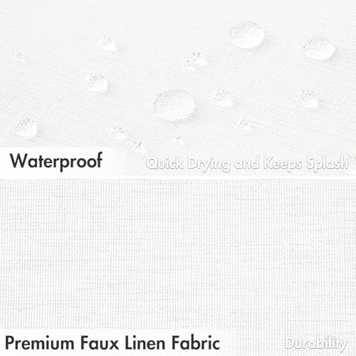 MIULEE Linen Fabric Shower Curtain White W60*L72 10 Metal Hooks | Washable, Modern, Heavy Duty, Curtain Set, Waterproof Neutral Thick Cloth Shower Curtains, Bathroom Bathtub - color: White, size: 60"W x 72"L (Pack of 1)