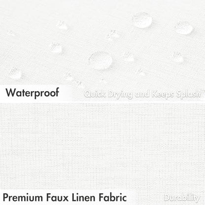 MIULEE Linen Fabric Shower Curtain White W60*L72 10 Metal Hooks | Washable, Modern, Heavy Duty, Curtain Set, Waterproof Neutral Thick Cloth Shower Curtains, Bathroom Bathtub - color: White, size: 60"W x 72"L (Pack of 1)