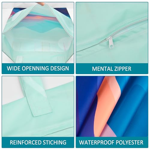 2 Pcs Large Travel Laundry Bags - Waterproof with Handle, Washable Dirty Clothes Bags for Travel, Wet & Dry Use, Bathing Suit & Gym Clothes Laundry, Swimming Pool & College Dorm - color: Landscape