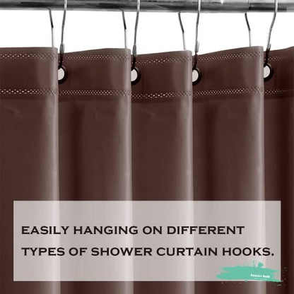 Chocolate Plastic Shower Curtain Or Liner, 72x72 Inch Lightweight Brown Plastic Bathroom Shower Showroom Inner Curtain with Rustproof Metal Grommet Holes and Weighted Magnets - color: C03-chocolate, size: 72"W x 72"L (Pack of 1)
